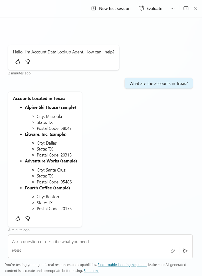 Account Lookup 테스트